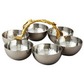 Golden Vine Collection Hammered 6 Bowl Server